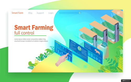 技术 农场 移动 蔬菜 数字 机器人 智慧农业智能科技插画绘画 智慧农业智能科技插画绘画